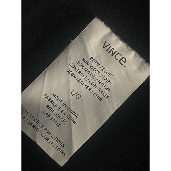 VINCE ASYMMETRIC MOCK NECK WOOL BLEND BLACK COAT‎ - Picture 13 of 14